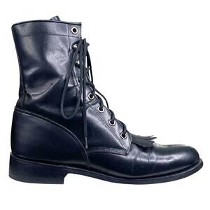 Justin Women’s Hiram Kiltie Roper Black Leather Western Boot Size US 6 B